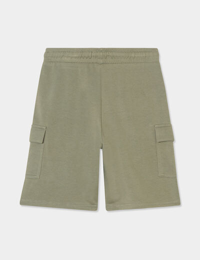 Bermuda cargo poches côtés vert kaki garçon