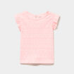 T-shirt relief&eacute; manches volants coton rose fluo b&eacute;b&eacute; fille