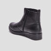 Bottines élastiquées en cuir noir femme