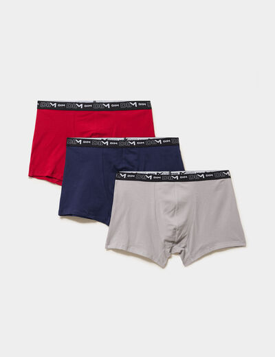 Lot 3 boxers coton stretch DIM bleu p&eacute;trole homme