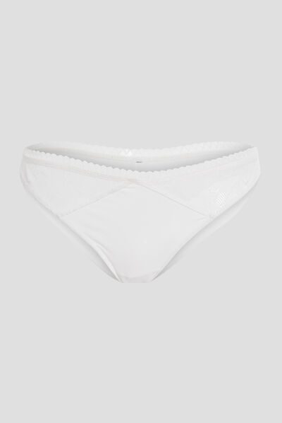 Tanga avec dentelle ivoire femme