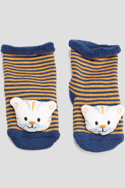 Chaussettes avec hochet bleu bébé garçon