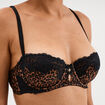 Soutien-gorge bandeau avec dentelle marron femme