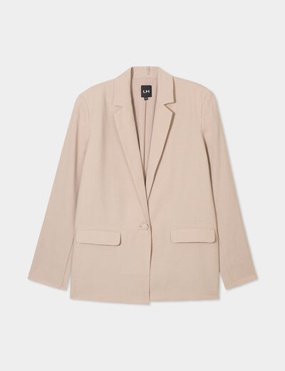 Veste blazer droite beige femme