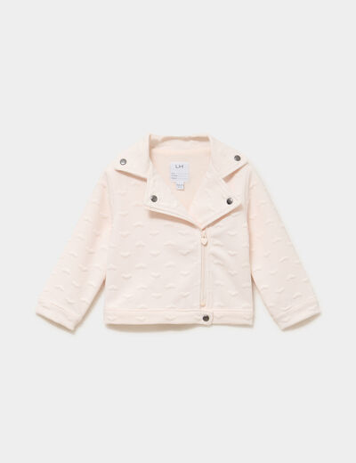 Veste esprit biker matelass&eacute;e creme b&eacute;b&eacute; fille