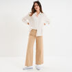 Pantalon large 7/8ème coton sable femme