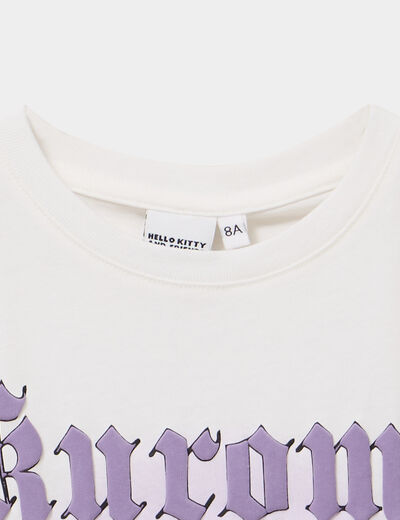 T-shirt coton Hello Kitty Kuromi blanc fille