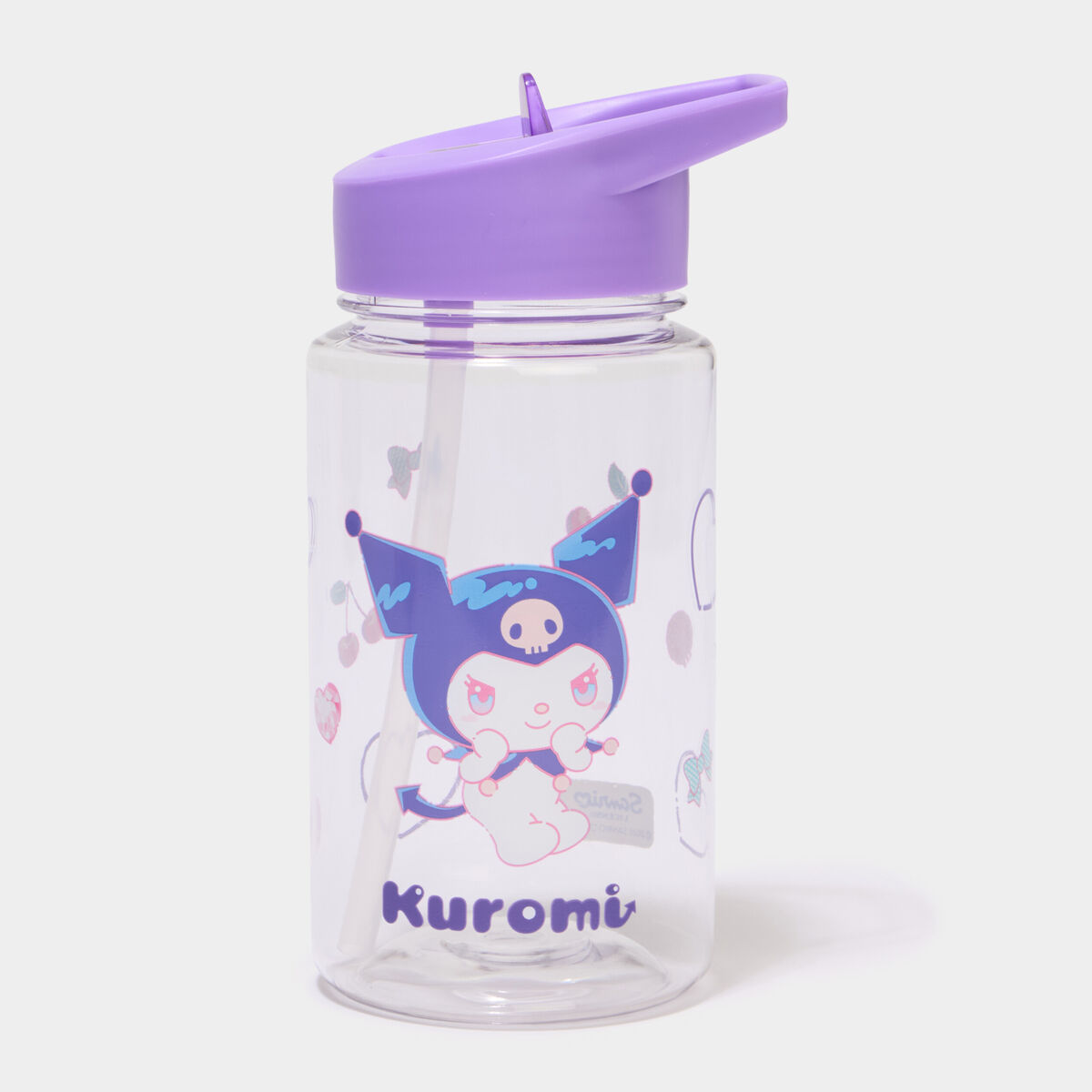 Gourde avec paille Kuromi parme mixte