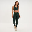 Legging de sport gainant taille haute vert fonc&eacute; femme
