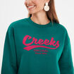 Sweat col rond manches longues Creeks vert foncé femme