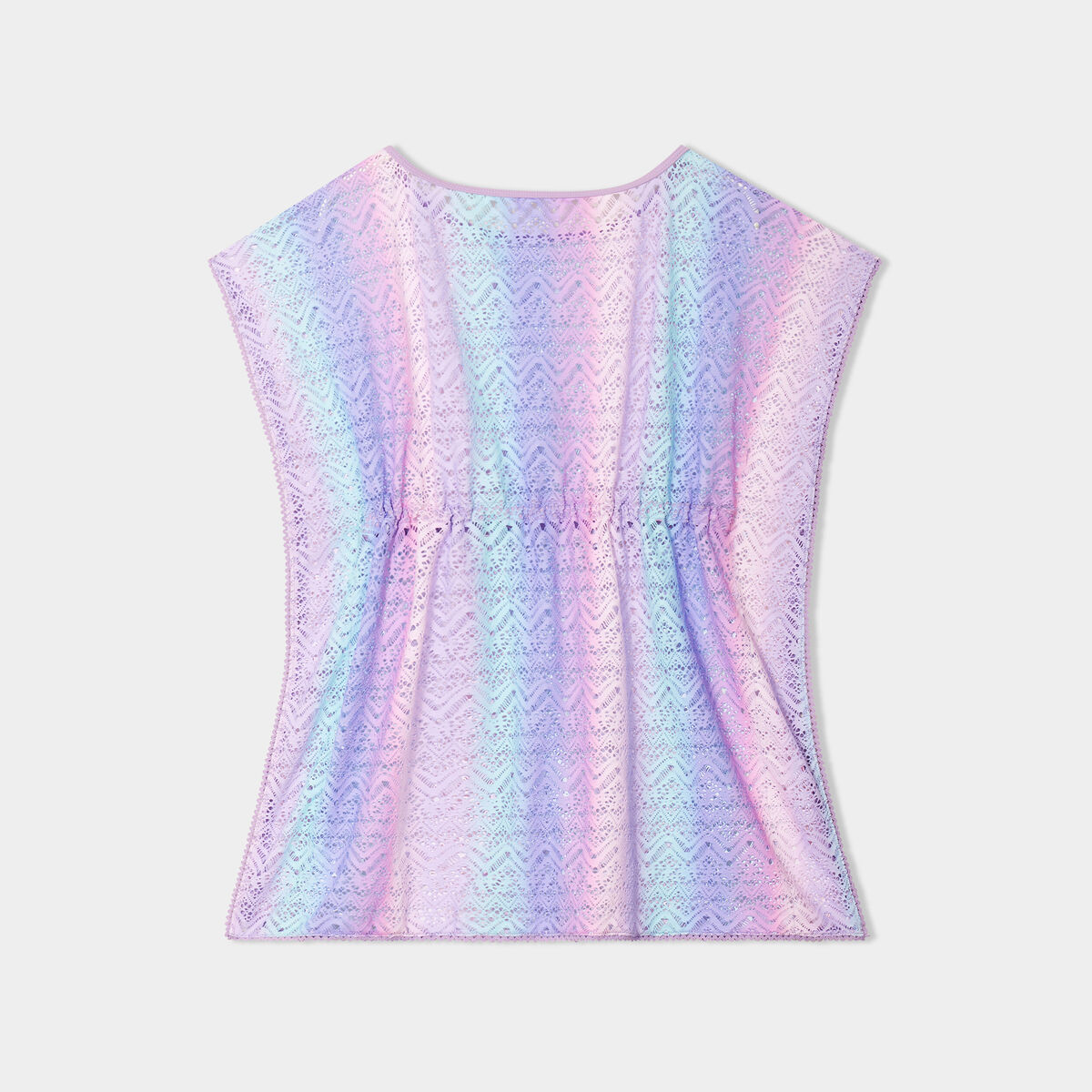 Robe de plage ajour&eacute;e parme fille