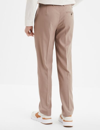 Pantalon droit avec pinces taupe homme