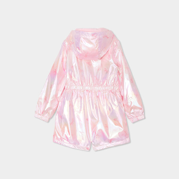 parka longue irisee a capuche rose fille Parka longue irisée à capuche rose fille