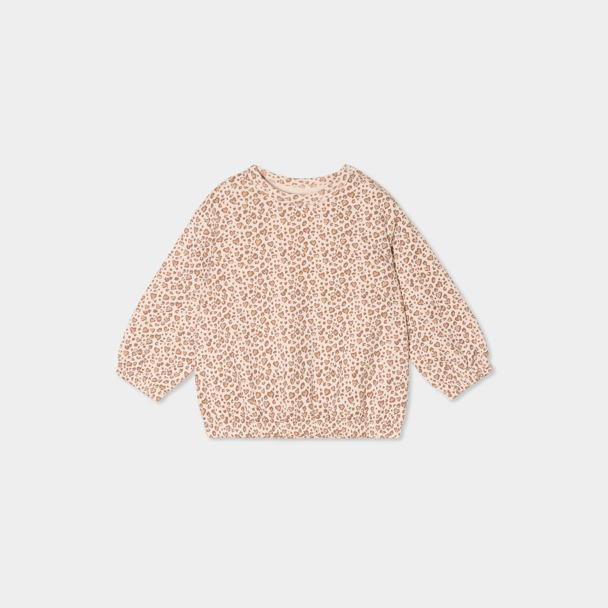 Sweat oversize manches longues col rond creme bébé fille