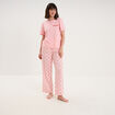 T-shirt col rond manches courtes coton rose femme