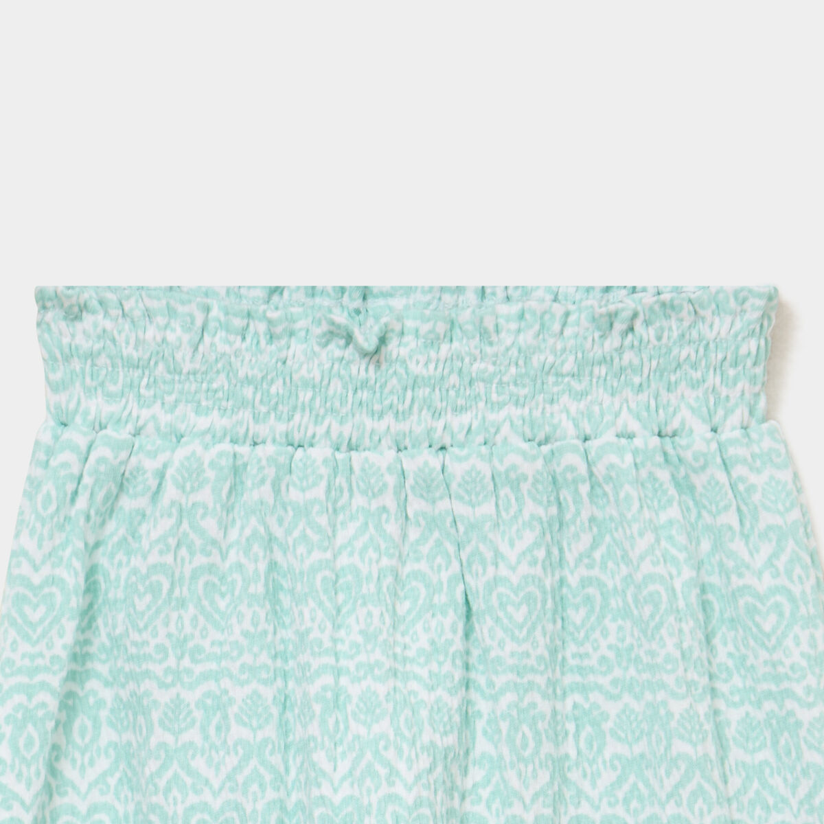Pantalon fluide taille &eacute;lastiqu&eacute;e coton vert pastel b&eacute;b&eacute; fille