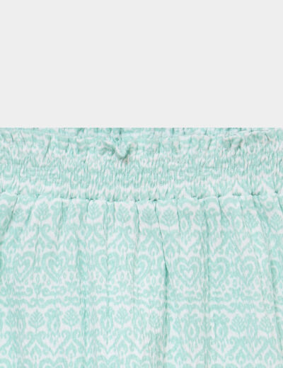 Pantalon fluide taille &eacute;lastiqu&eacute;e coton vert pastel b&eacute;b&eacute; fille