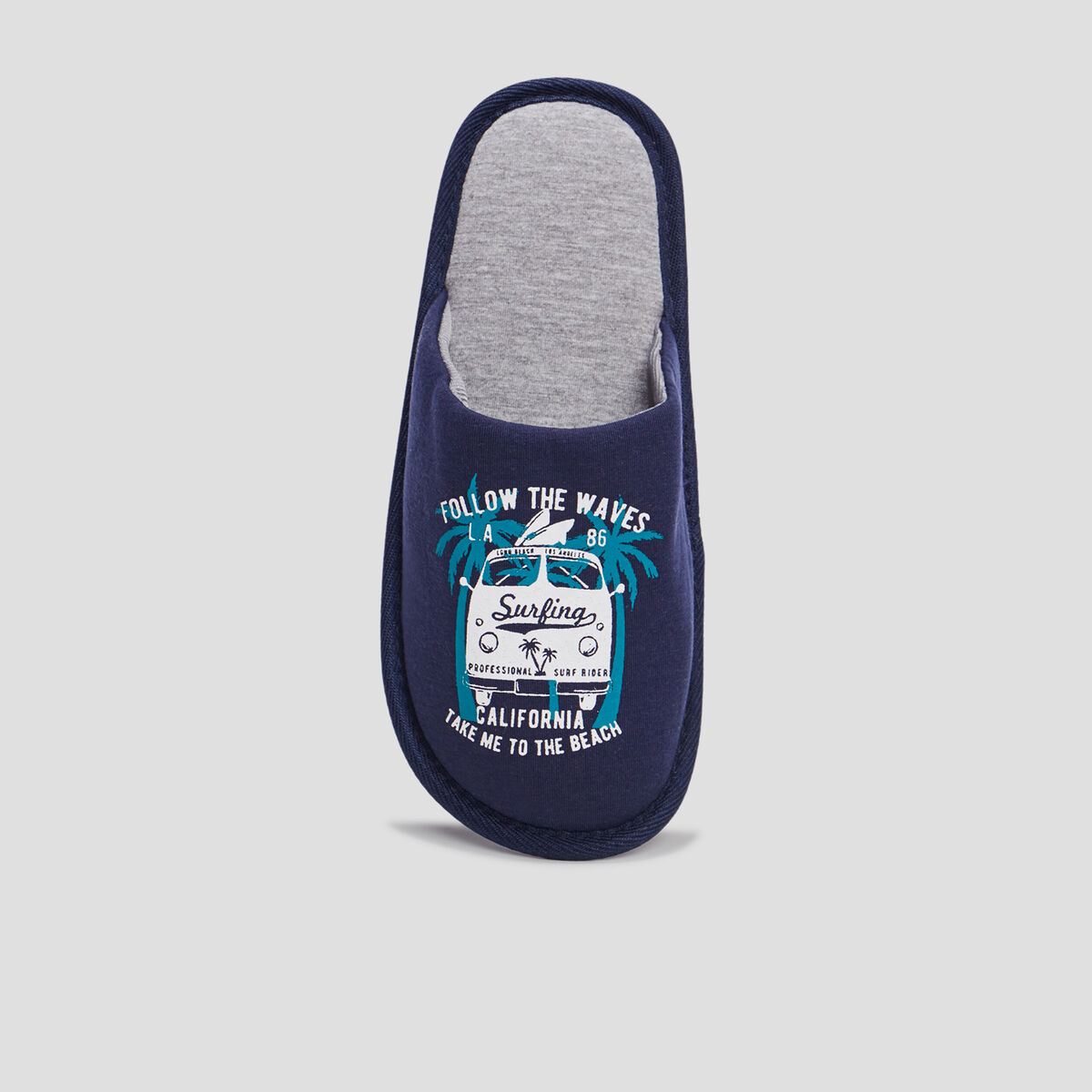 Chaussons mules surf bleu homme