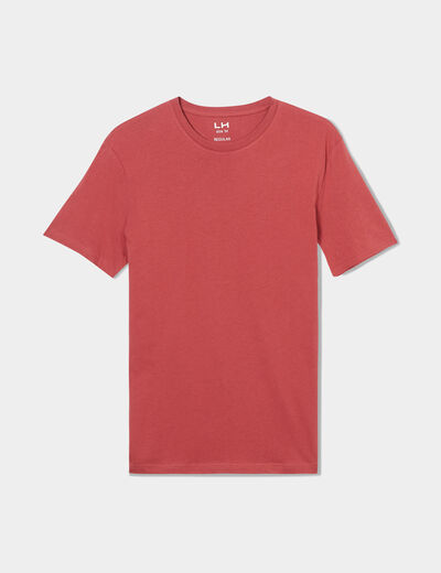 T-shirt en coton manches courtes rouge foncé homme