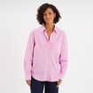 Chemise oversize 1 poche coton rose femme