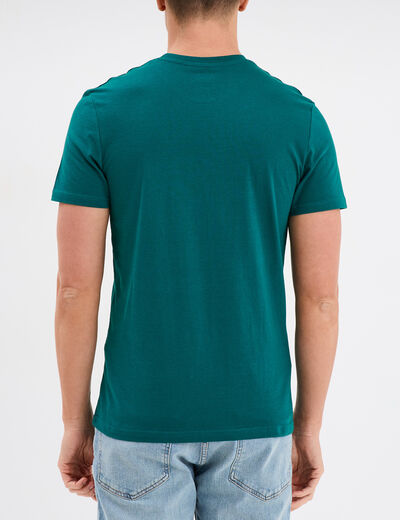 T-shirt en coton manches courtes vert émeraude homme