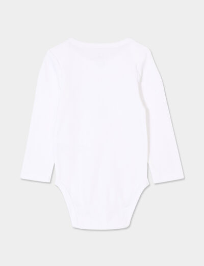 Body US coton Monsieur Caca x La Halle blanc bébé fille