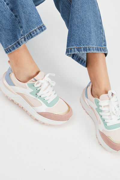 Baskets running bi-matière Creeks multicolore femme