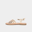Sandales plates jaune or femme