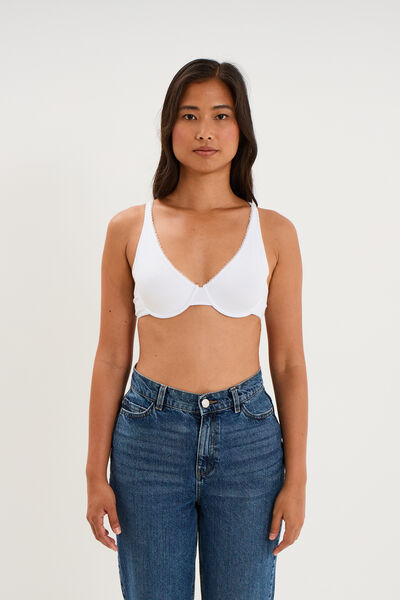 Soutien-gorge foulard coton majoritaire blanc femme