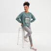 Sweat col rond coton majoritaire vert fonc&eacute; femme