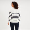 Pull col camionneur zipp&eacute; ecru femme
