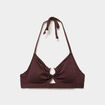 Haut de maillot de bain padd&eacute; amovible marron femme