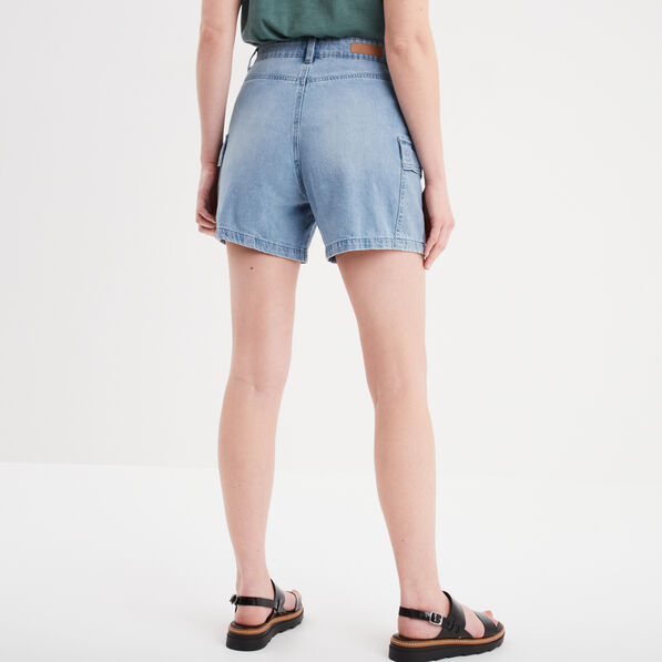 Short en jean cargo denim double stone femme