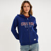 Sweat zipp&eacute; &agrave; capuche bleu fonc&eacute; femme