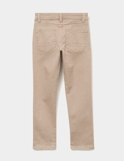 Pantalon slim coton majoritaire taupe gar&ccedil;on