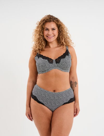 Soutien-gorge corbeille microfibre noir femme grande taille