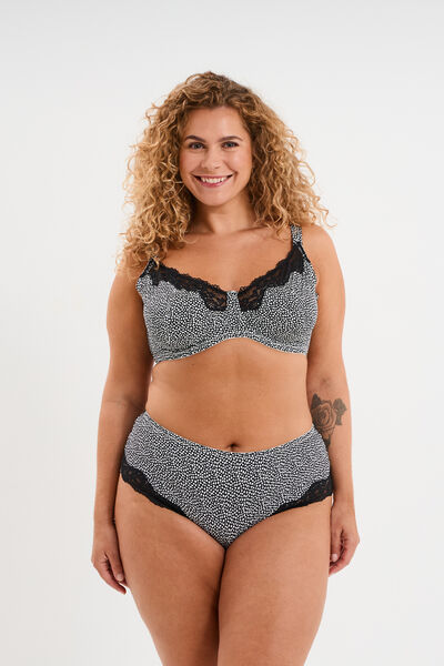 Soutien-gorge corbeille microfibre noir femme grande taille