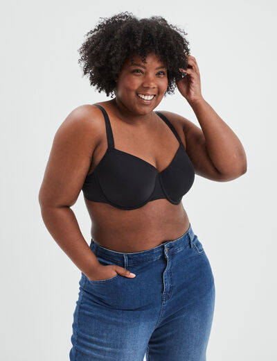 Soutien-gorge corbeille noir femme grande taille