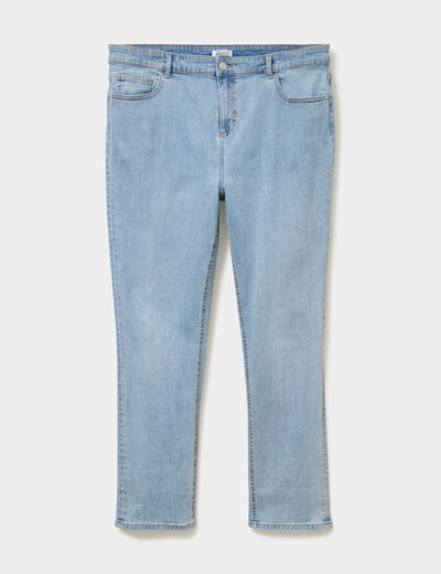 Jeans droit taille haute denim triple stone femme grande taille