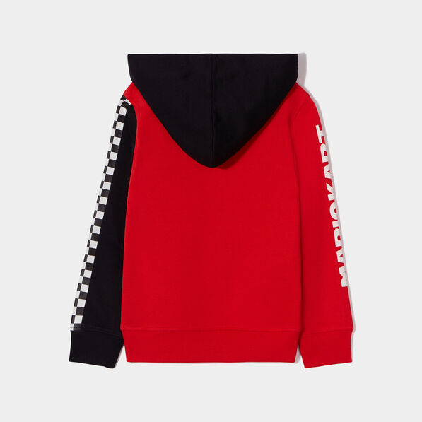 Sweat à capuche hoodie Mario Kart rouge garçon