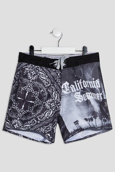 Short de bain noir garçon