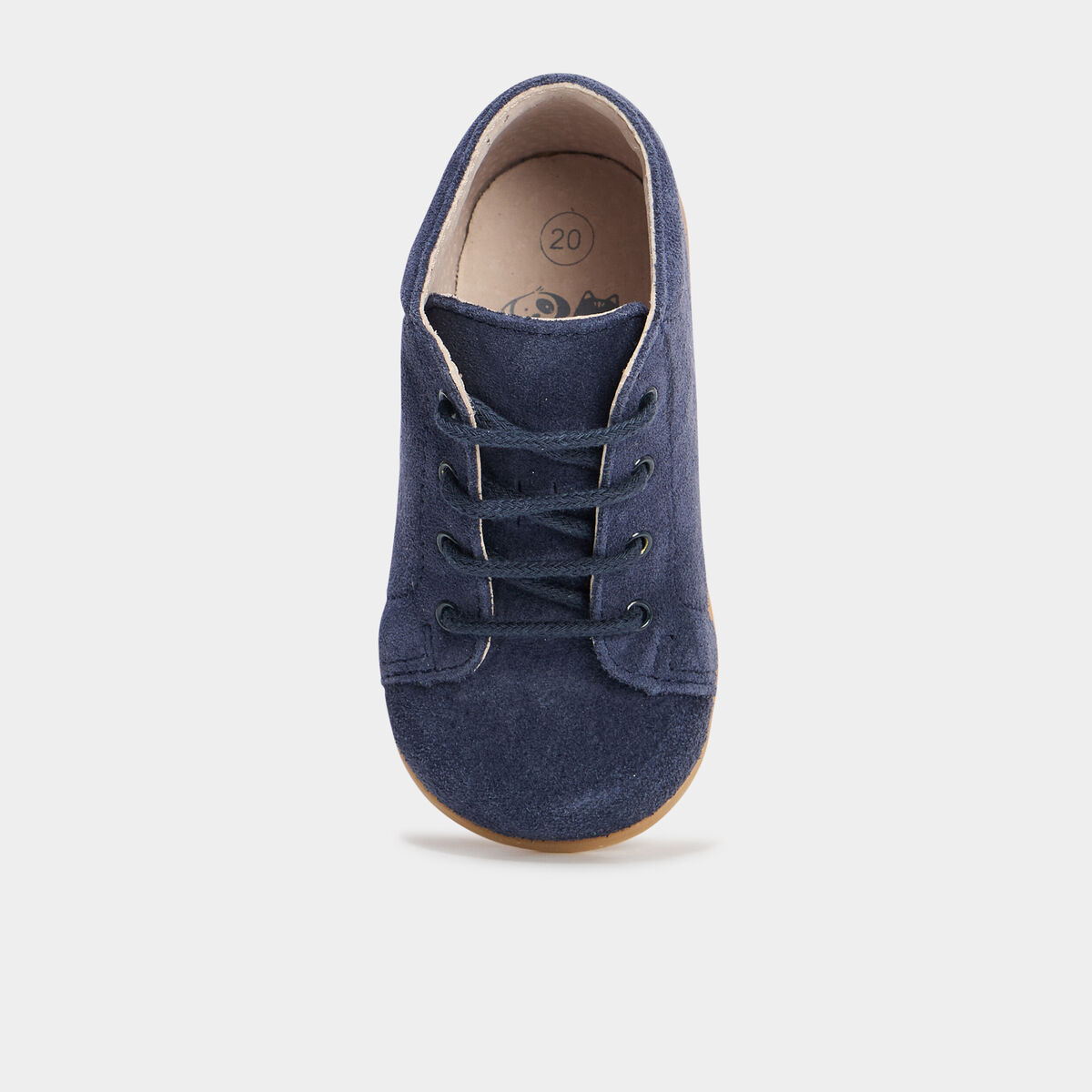 Bottillons cuir suédine semelle souple bleu marine bébé garçon