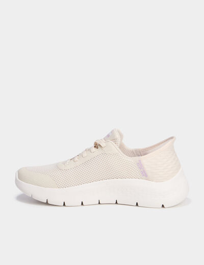 Baskets running lacets élastiqués sable femme