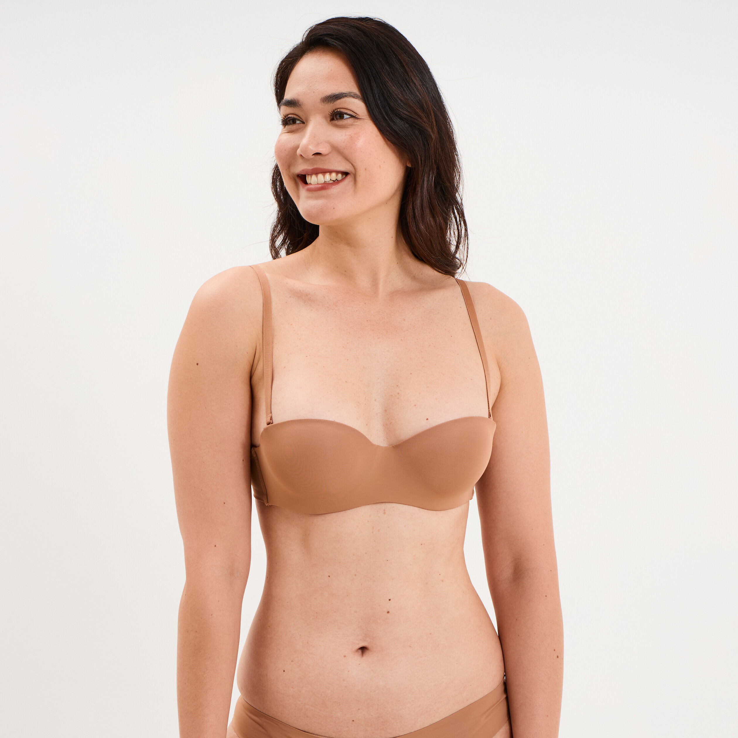 Soutien-gorge bandeau microfibre vieux rose femme LH
