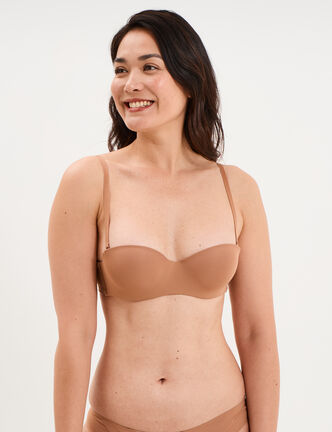 Soutien-gorge bandeau microfibre vieux rose femme