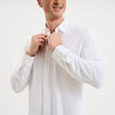 Chemise manches longues stretch blanc homme