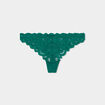 Tanga en dentelle vert foncé femme