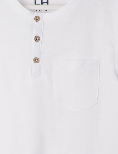 T-shirt manches courtes blanc gar&ccedil;on