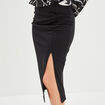 Jupe midi fendue noir femme