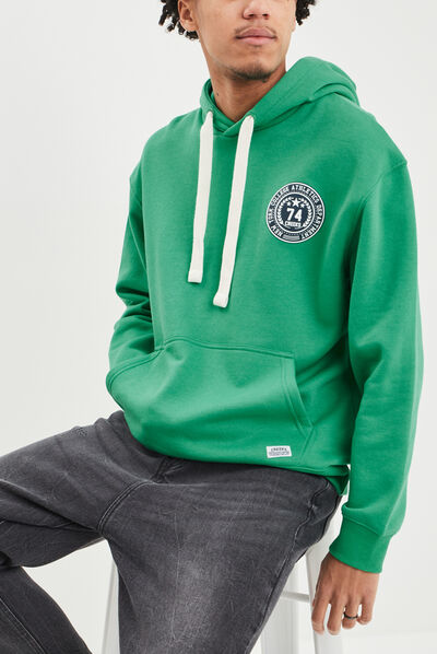Sweat oversize à capuche hoodie Creeks vert homme